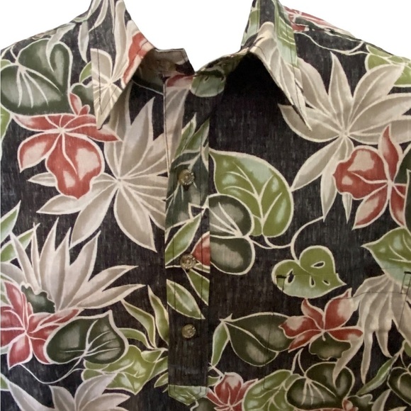 ONO & Company Reverse Print Aloha Hawaiian Tropical Floral Shirt Men L Large - Picture 2 of 7